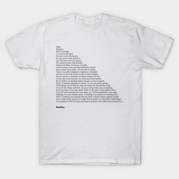 Buddha Quotes T-Shirt by qqqueiru